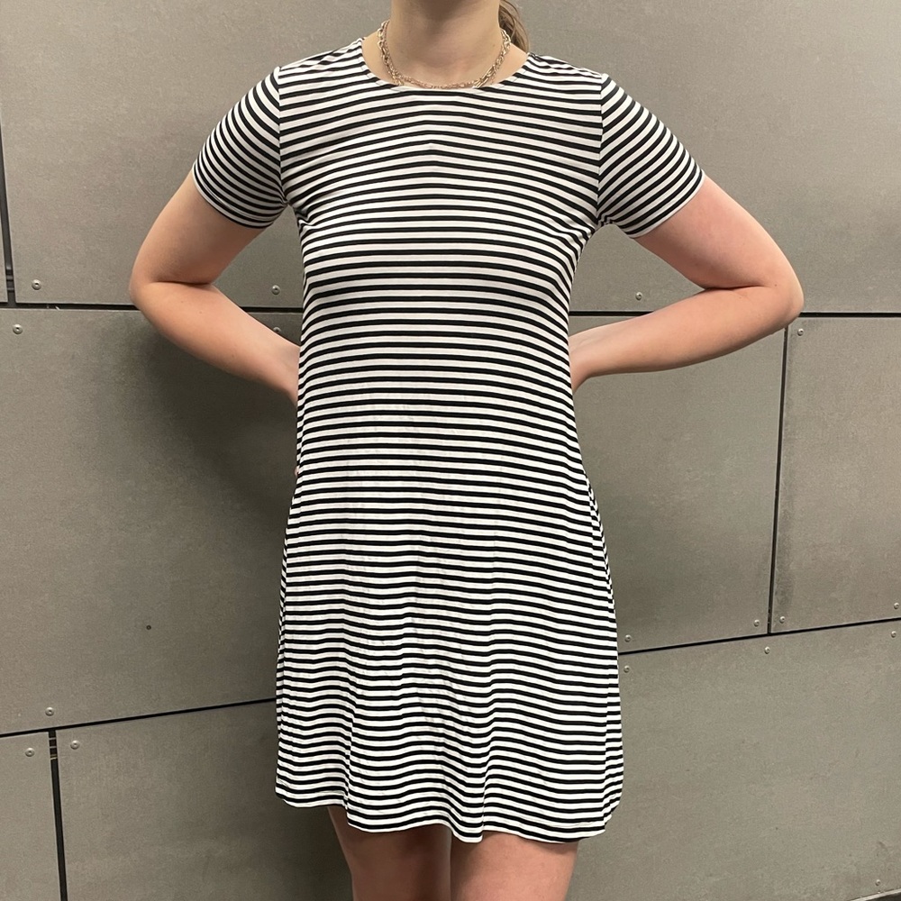 striped t-shirt dress
